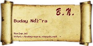 Buday Nóra névjegykártya